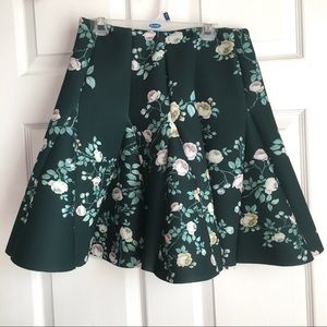 Vintage Green floral A-line skirt